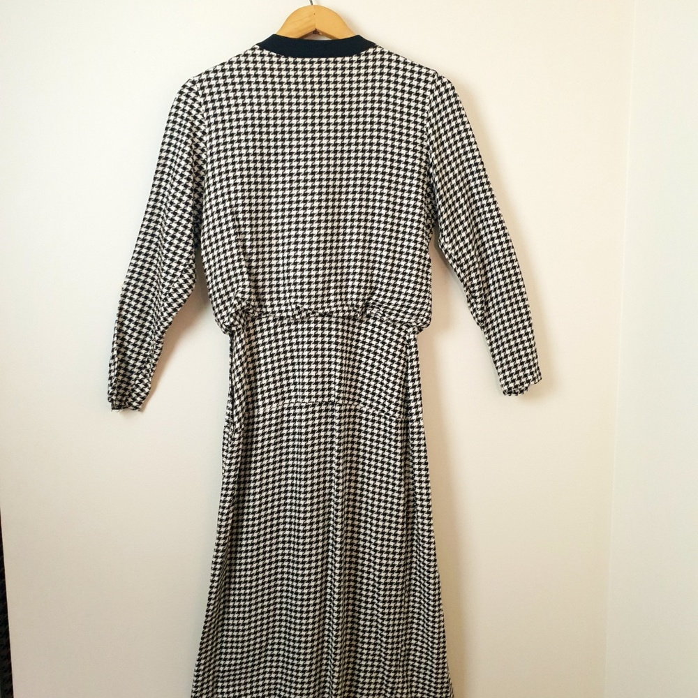 Houndstooth 80s Vintage Dress - Picture 2 of 8